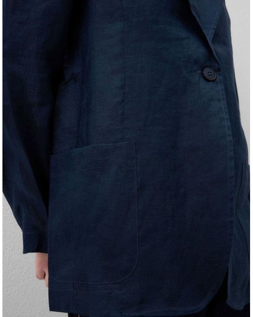 Intimissimi Blue The Pure Linen Plain-Weave Linen Jacket