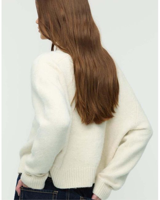 Stradivarius White Basic Soft Knit Sweater