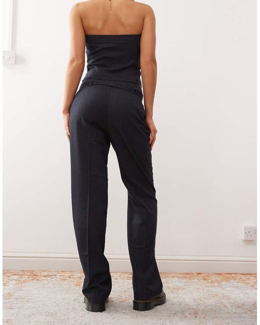 Collusion Gray Pinstirpe Straight Leg Trouser