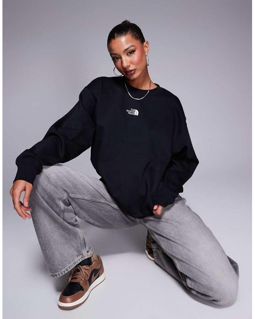 The North Face Blue Essential Logo Oversized Sweatshirt