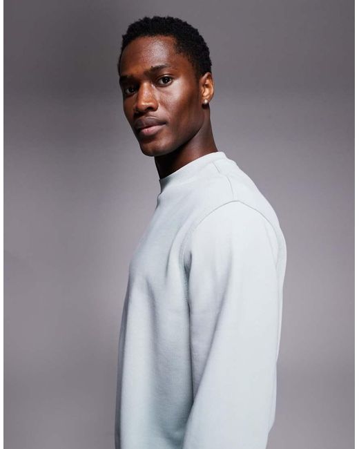 Boss Gray Wesmall Crew Neck Tonal Logo Sweatshirt for men