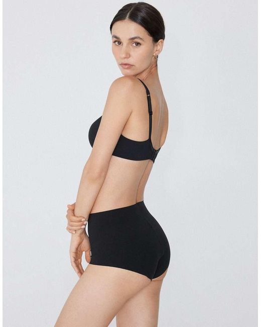 Tezenis Black High-Waist Laser-Cut French Knickers