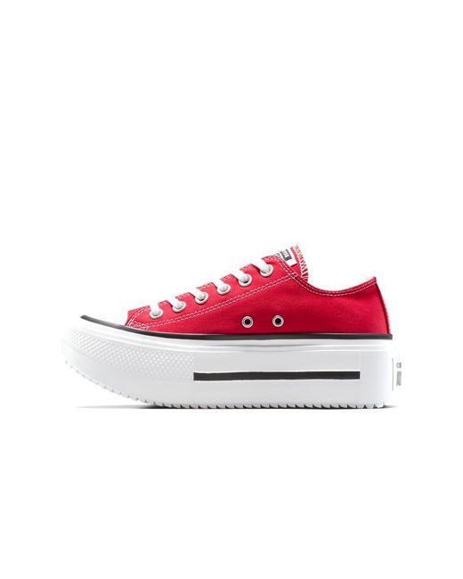 Zapatillas De Deporte Rojas Con Plataforma Chuck Taylor All Star Lift Ox Double Stack De -Rojo Converse de color Red