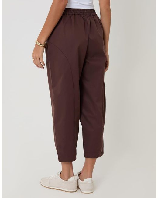Threadbare Red Curved Seam Barrel Leg Trousers