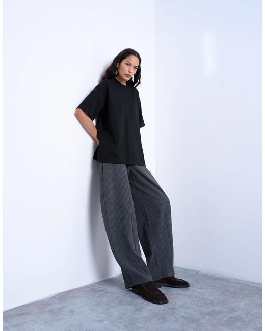 TOPSHOP Black Premium Interlock Oversized Tee