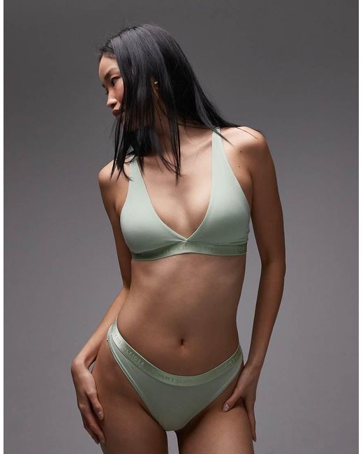 Tommy Hilfiger Green Modern Logo Triangle Bra