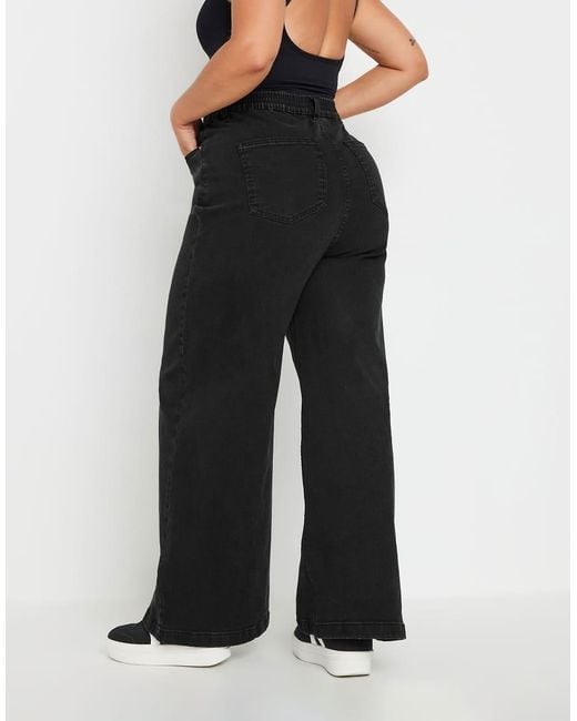 Yours Clothing Black Wide Leg Slouchy Jeans