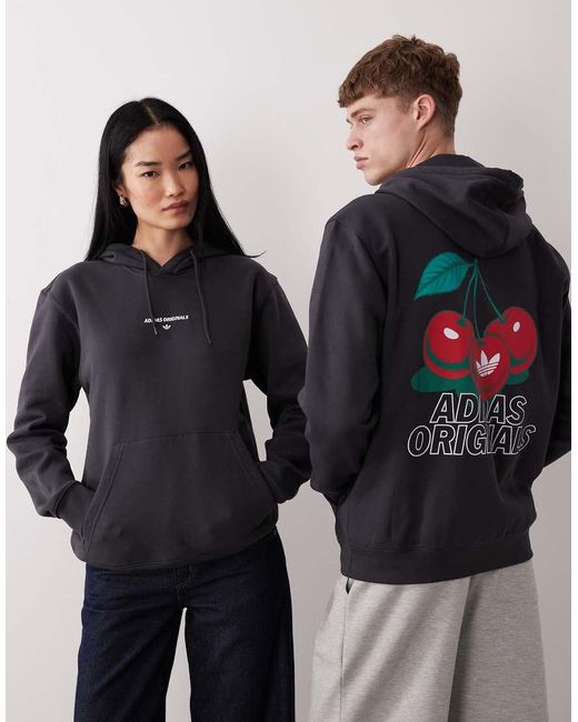 Adidas Originals Black Trefoil Cherry Hoodie
