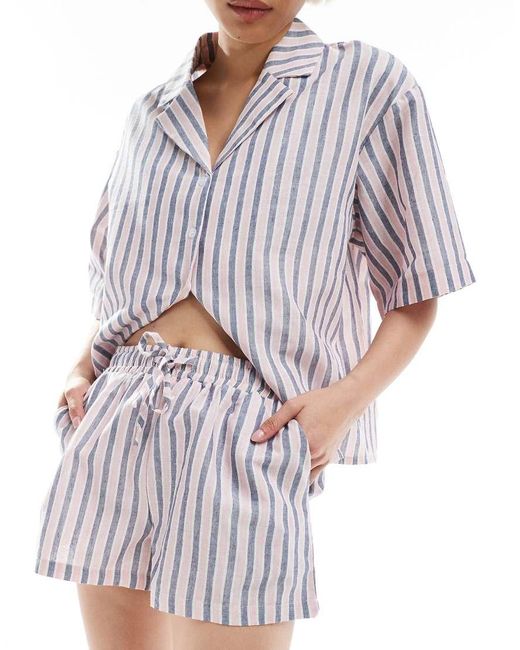 Threadbare Pink Stripe Beach Shorts