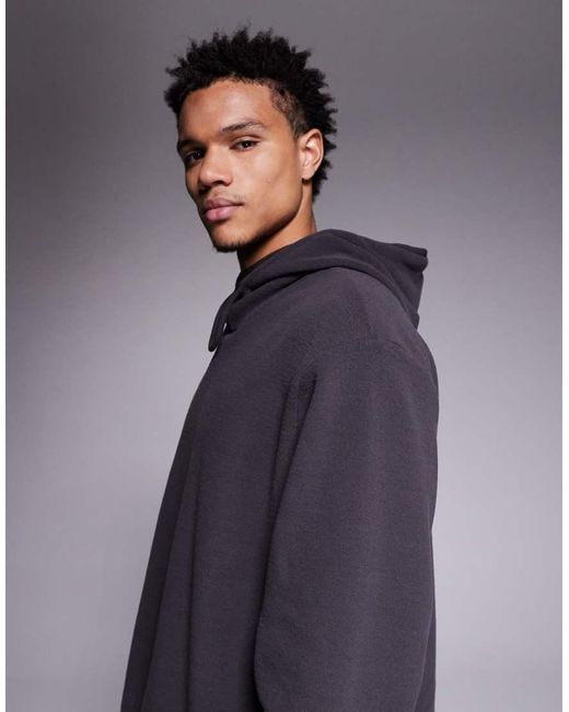 ASOS Blue Relaxed Fleece Hoodie for men