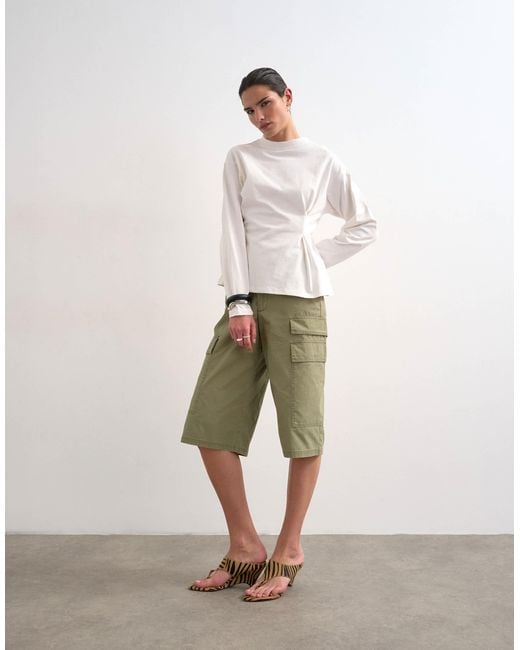 TOPSHOP Natural – langärmliges t-shirt