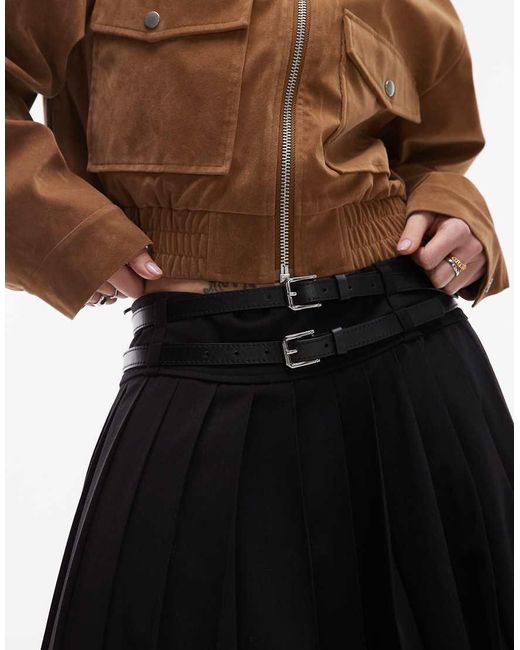 Mango Geplooide Midi Rok Met Split Aan De Voorkant in het White