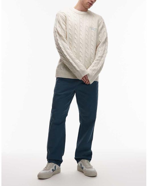 Carhartt Blue Flint Tapered Trousers for men