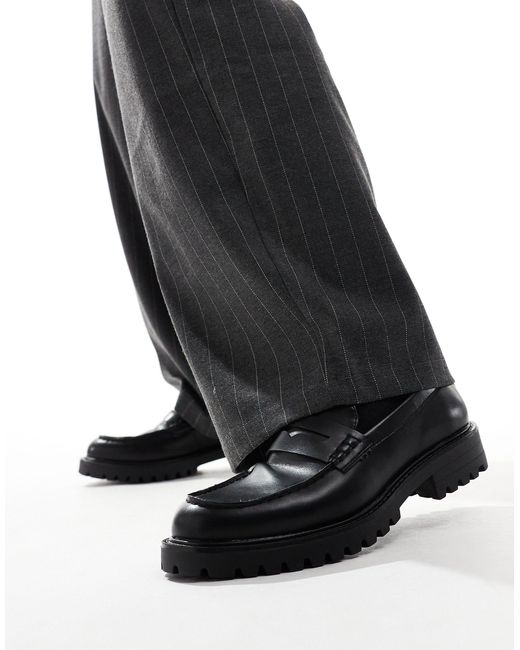 Truffle Collection Black Chunky Penny Loafers for men