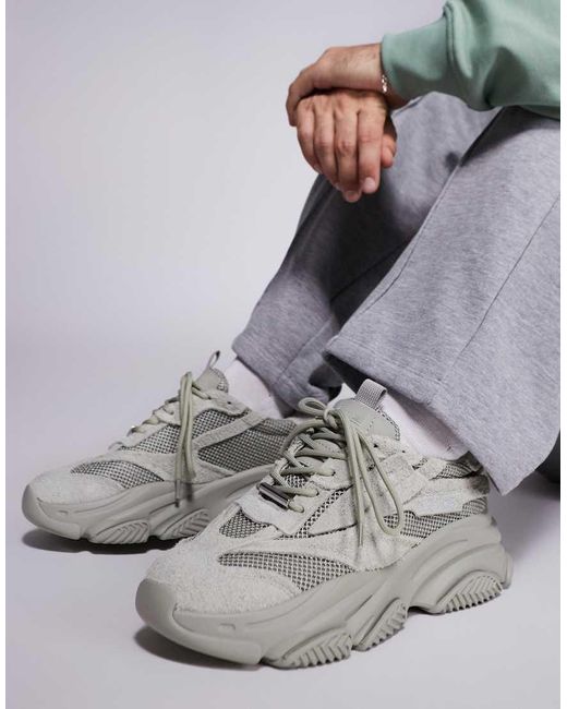 Steve Madden Gray Possess-H Chunky Trainer for men
