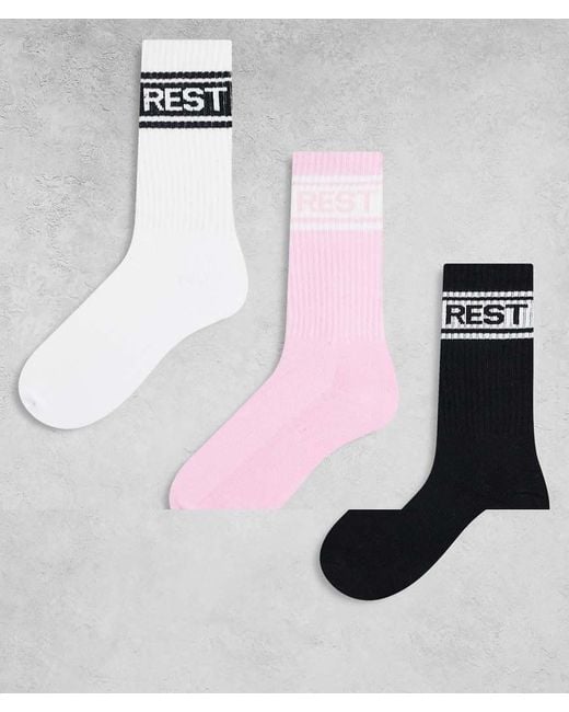 Brave Soul Set Van 3 Paar Sportsokken Met Logo in het Multicolor