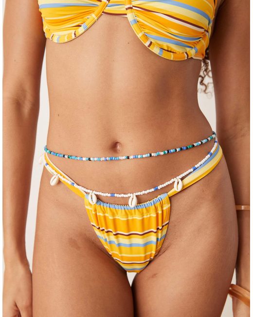 ASOS Orange – mehrreihige perlen-bauchkette