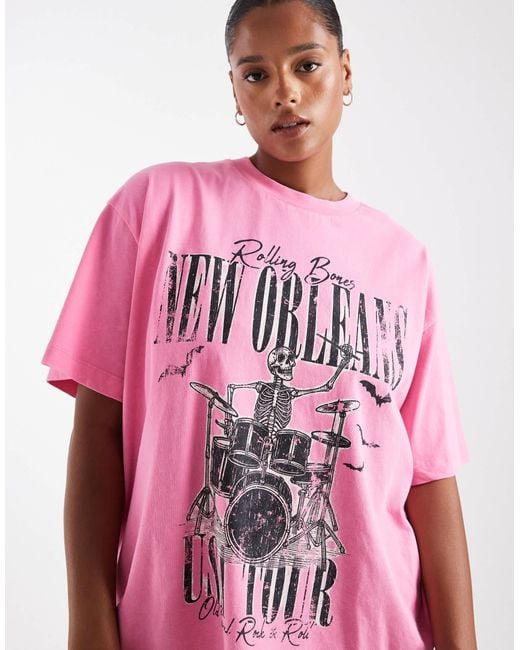 ASOS Pink Asos design curve – oversize-t-shirt