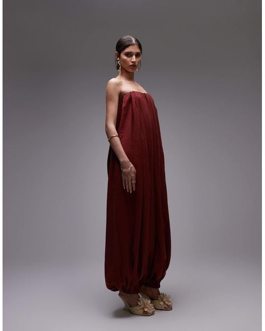 ASOS Brown – trägerloser jumpsuit aus modal