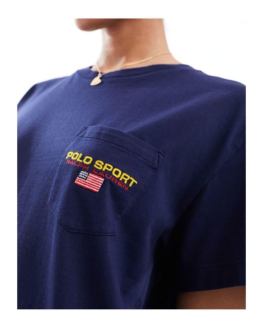 Vestido estilo camiseta con logo Polo Ralph Lauren de color Blue