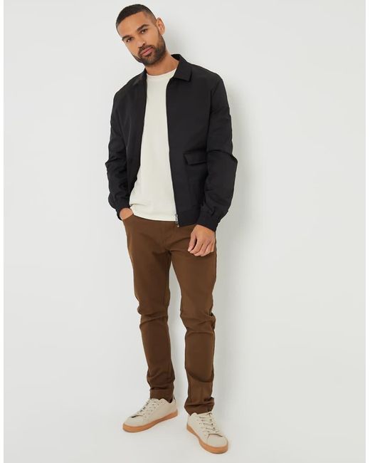 Threadbare Blue Patch Pocket Collared Zip-Through Jacket for men