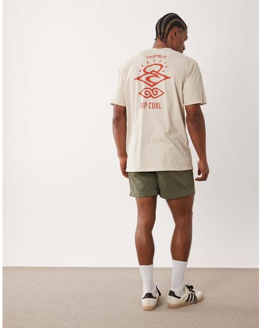 Rip Curl Natural Rip Curl Search Icon Print T-shirt for men