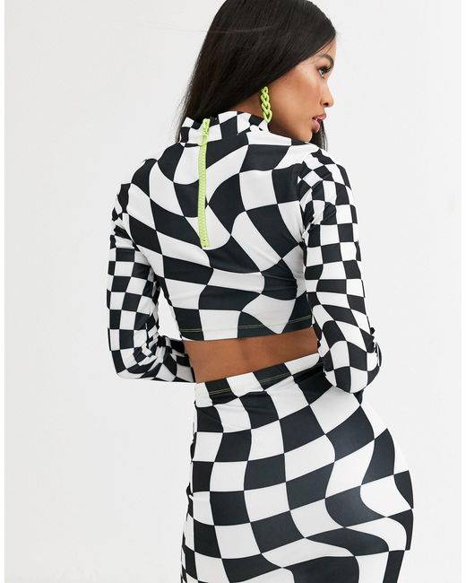black and white checkered co ord