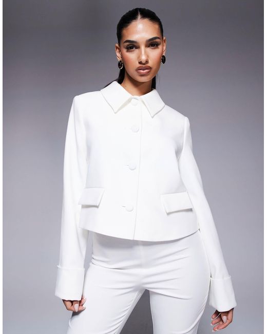 River Island White Structured Jacket Co Ord