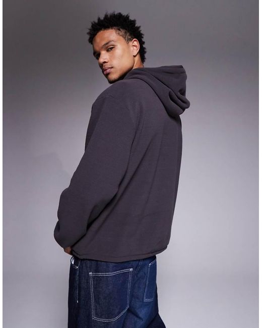 ASOS Blue Relaxed Fleece Hoodie for men