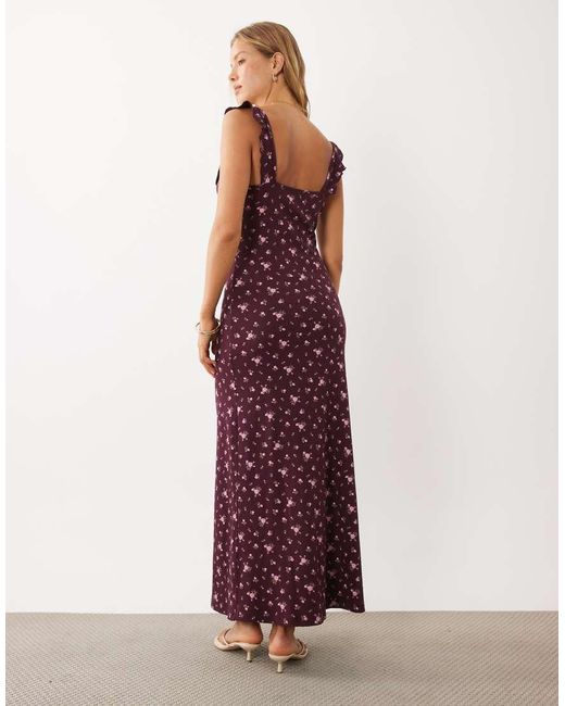 Miss Selfridge Red Cami Ruffle Maxi Dress