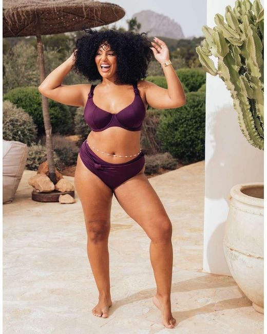 Curvy Kate Purple Beach Bliss High Leg Bikini Brief