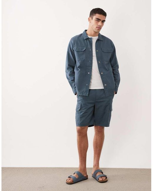 Barbour Blue Draftmen Button Through Overshirt for men