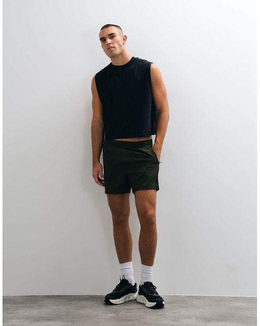 4505 Blue Cotton Cropped Lifting Tank With Back Graphic for men