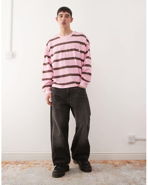 Collusion Pink Oversized Boxy T-shirt for men