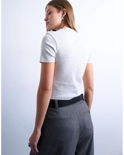 Everyday - t-shirt effet rétréci - chiné TOPSHOP en coloris White