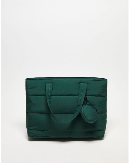 Public Desire Green Ushio Quilted Tote Bag