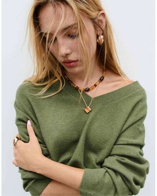 Stradivarius Green – weicher basic-strickpullover