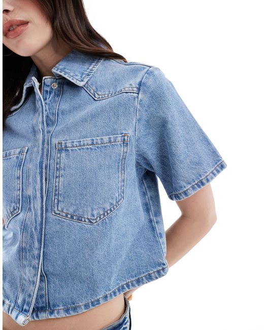 ASOS Blue – kurzes jeanshemd