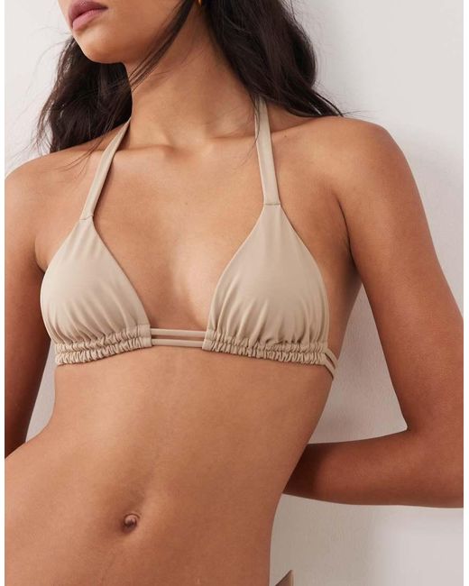 Free Society Brown Triangle Bikini Top