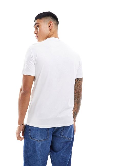 Camiseta blanco con recuadro pequeño del logo Armani Exchange de hombre de color White