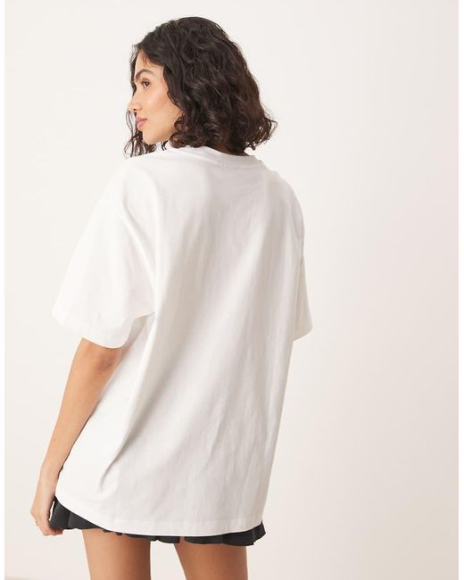 ASOS Oversized T-Shirt Met Landschapsprint Met Pier in het White