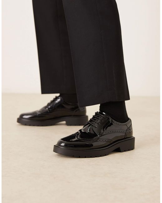 ASOS – brogue-schuhe in Black für Herren