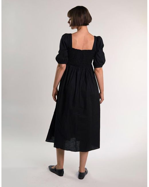 Glamorous Black Smocked Midi Dress