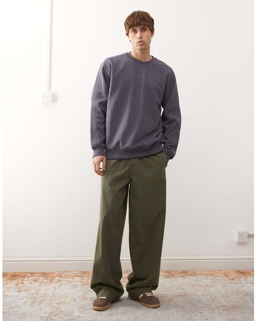 Adidas Originals Blue Premium Essentials Crew Sweatshirt for men