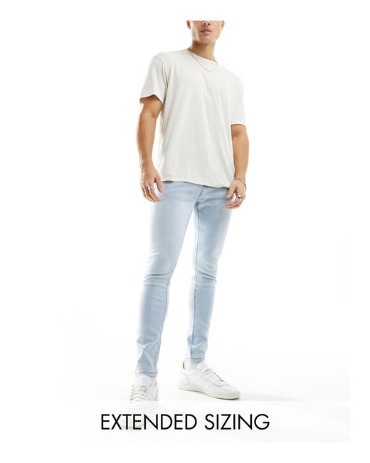 ASOS – spray-on-jeans mit power-stretch in White für Herren