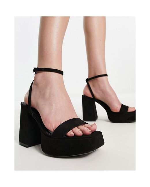 Sandales chunky à semelle plateforme - noir Bershka en coloris Natural