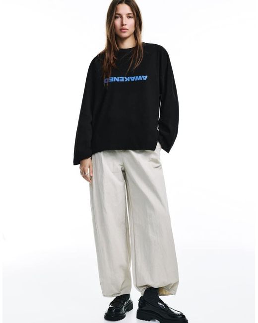 Pull&Bear Black City Graphic T-Shirt