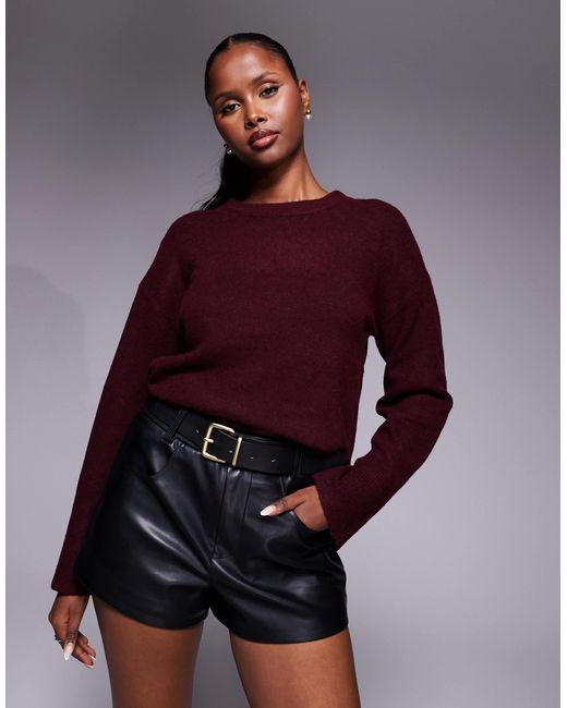 River Island Red Faux Leather Short