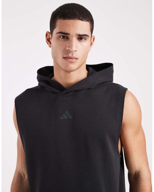 Adidas Originals Black Power Workout Hooded Tank for men