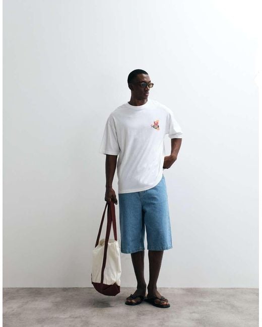 ASOS White Oversized T-shirt With Negroni Chest Graphic for men